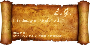 Lindmayer Győző névjegykártya